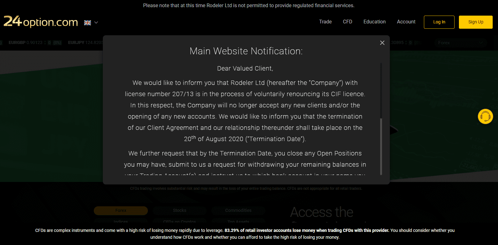 24Option Review license renouncement 24Option Review license renouncement